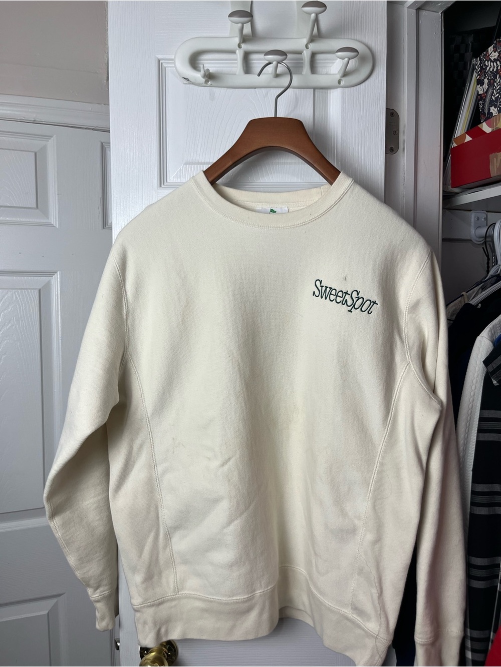 SweetSpot Cream Crewneck Sweatshirt - Men's Casual Pullover